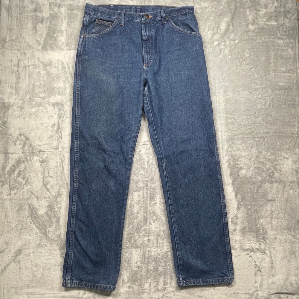 Rustler Western Wear Jeans Mens Blue Denim Straight Leg Work Pants Size 36x32